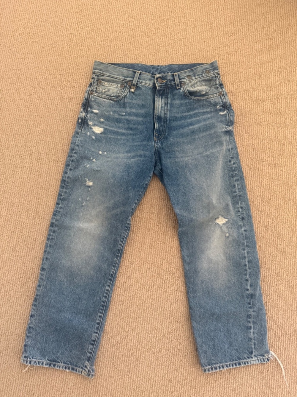 R13 Boyfriend Jeans in BAIN W/ RIPS - SZ 28 - Picture 6 of 13